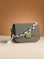 Haute Sauce The Ribbed Curve Hand Bag - Olive Green