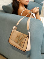 The Coilmark Asymmetric Hand Bag - Ecru Beige
