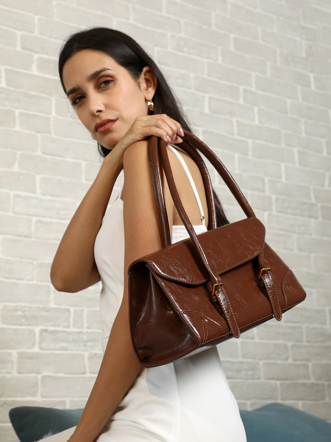Haute Sauce The Coreline Satchel Bag - Mocha Brown