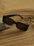 Haute Sauce The Chunky-Retro Rectangular Sunglass - Onyx Black