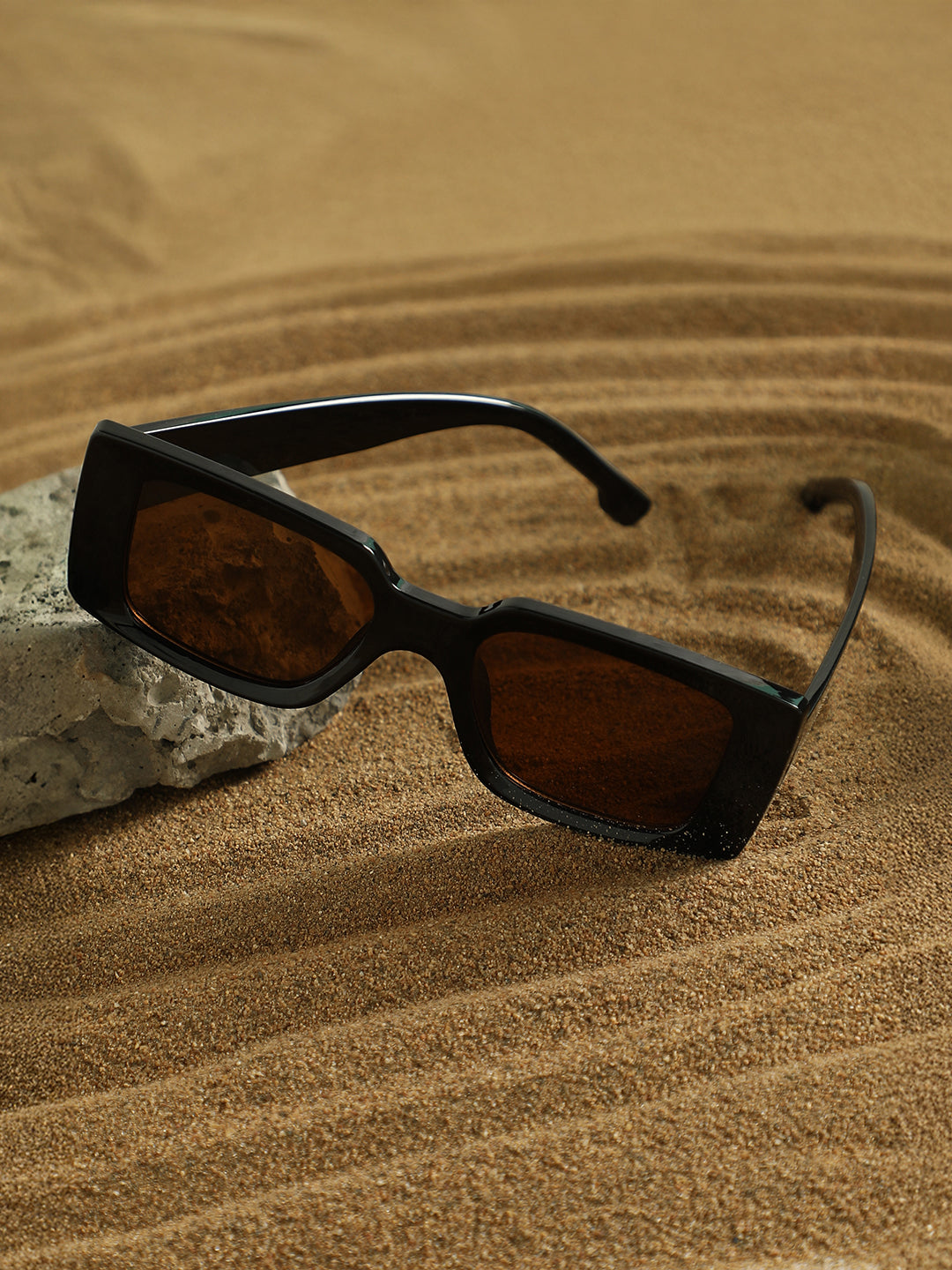 Haute Sauce The Chunky-Retro Rectangular Sunglass - Onyx Black