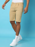 Campus Sutra Solid Regular Denim Shorts