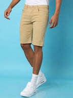 Campus Sutra Solid Regular Denim Shorts