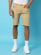 Campus Sutra Solid Regular Denim Shorts