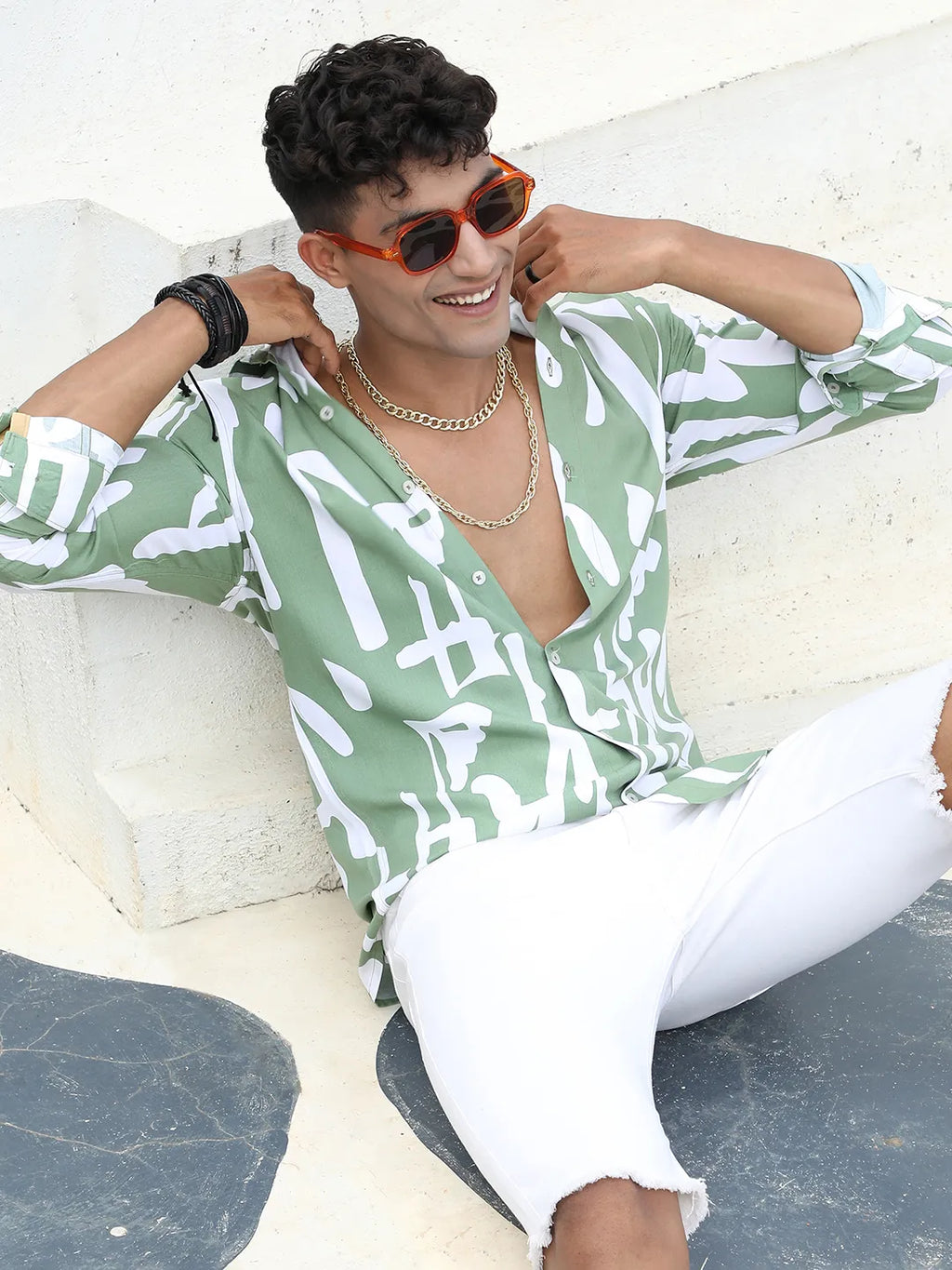 Campus Sutra Abstract Print Shirt