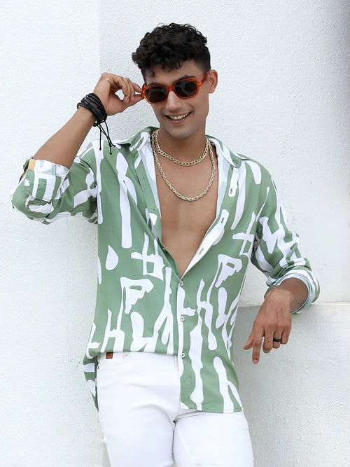 Campus Sutra Abstract Print Shirt