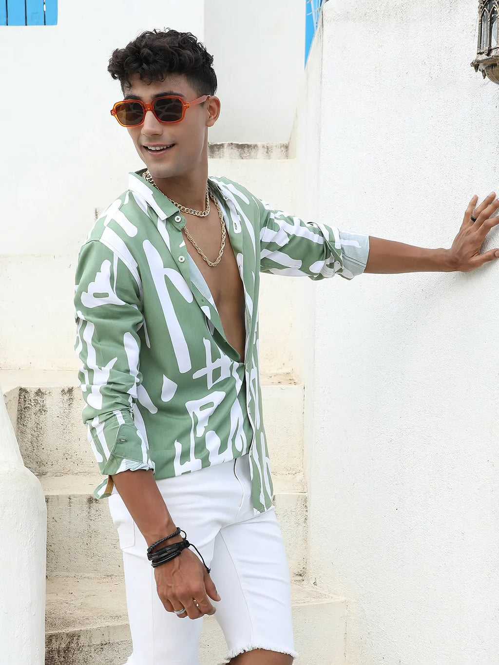 Campus Sutra Abstract Print Shirt