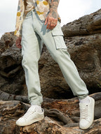 Campus Sutra Cuffed Hem Cargo Trousers