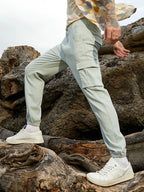 Campus Sutra Cuffed Hem Cargo Trousers