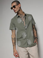 Campus Sutra Minimal Botanical Shirt