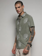 Campus Sutra Minimal Botanical Shirt