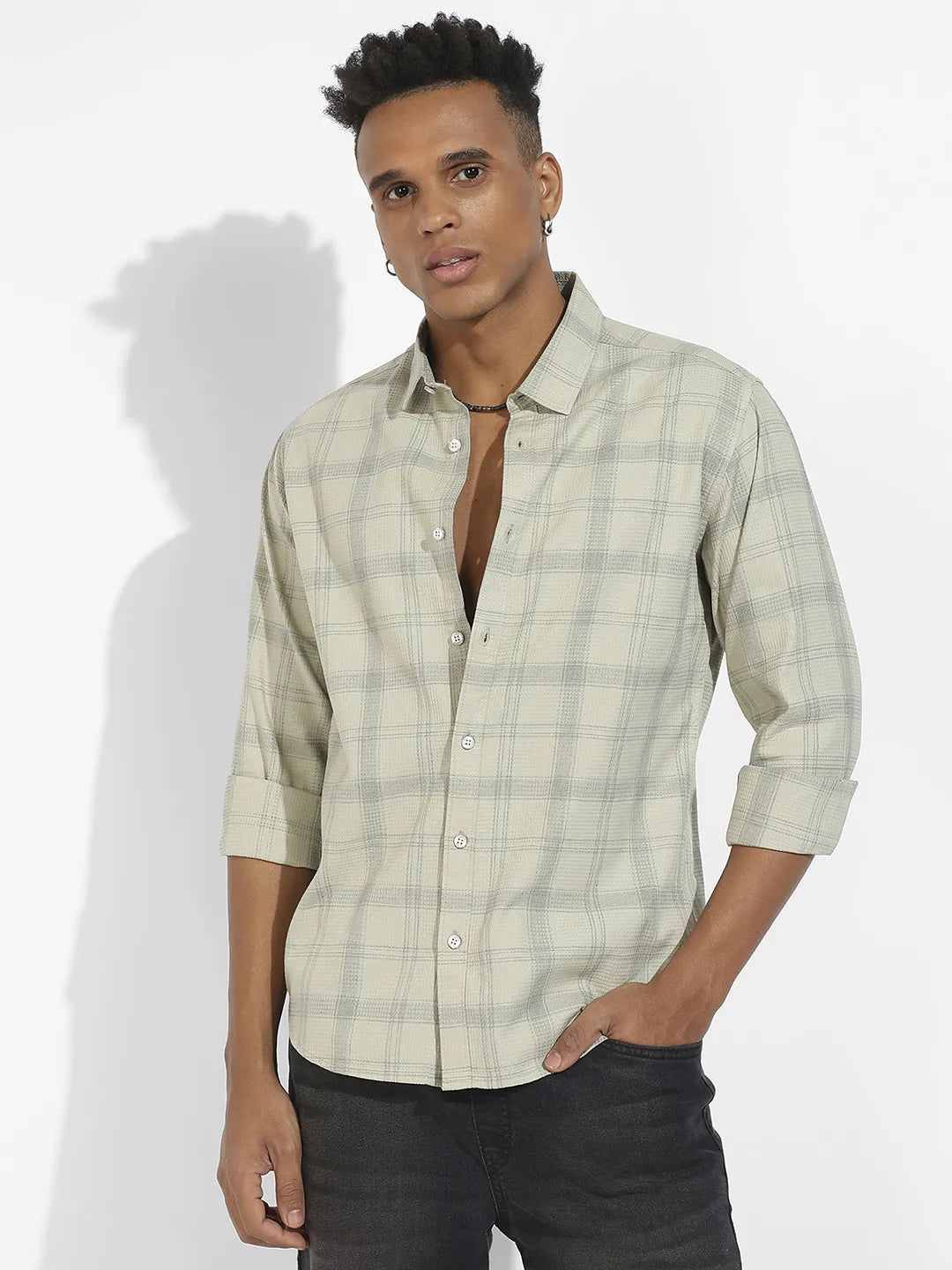 Campus Sutra Tartan Plaid Shirt