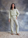 ShopKapaas Lime Green Pinstripe Linen Pant