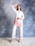 ShopKapaas Beige Palazzo With Pearl Lace