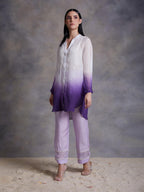 ShopKapaas Mauve Palazzo With Pearl Lace