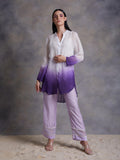 ShopKapaas Mauve Palazzo With Pearl Lace
