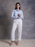 ShopKapaas Ditsy Blue Printed Linen Pants