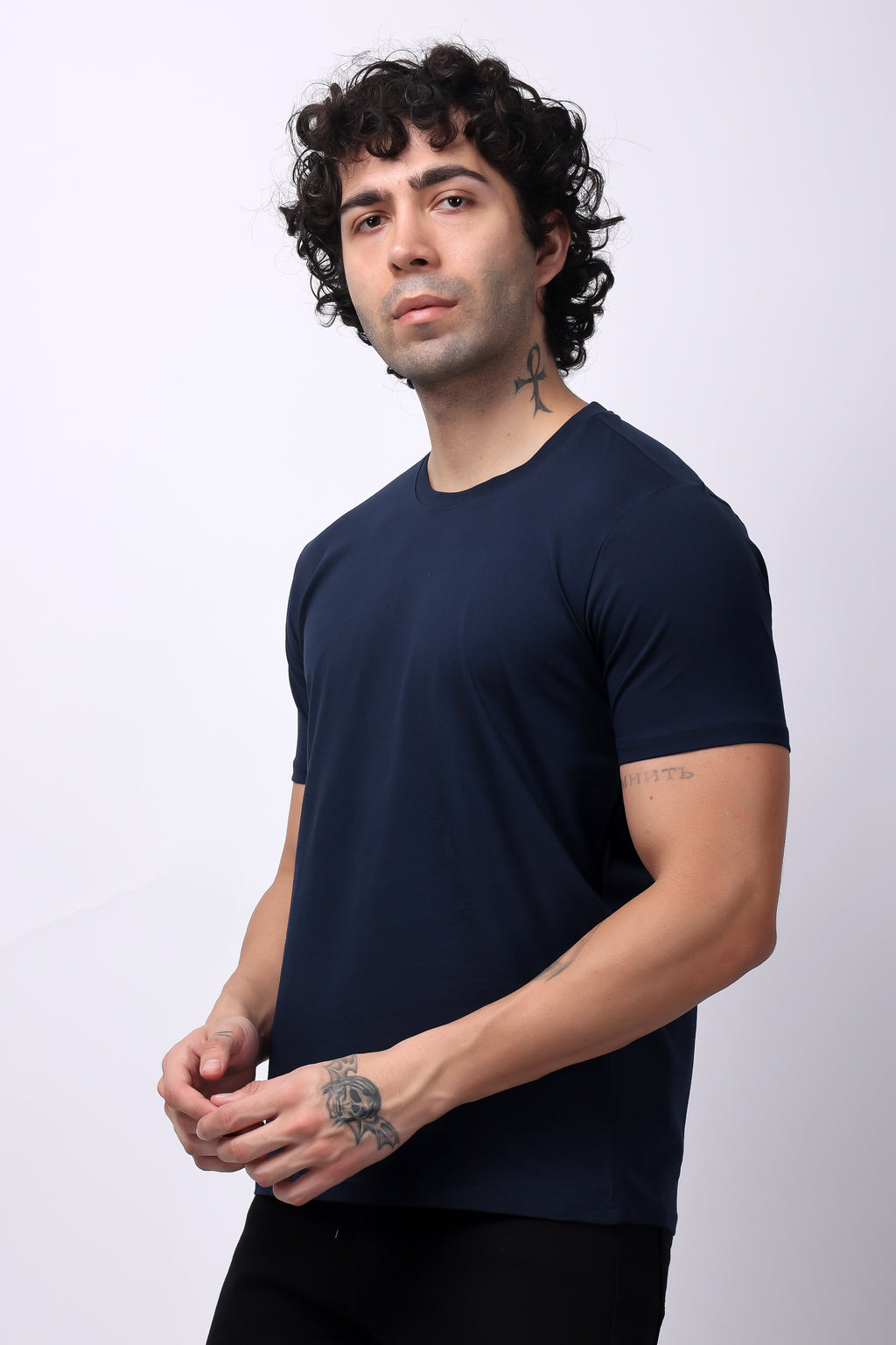 Stylox Men's Round Neck Half Sleeve Solid Casual T-Shirt