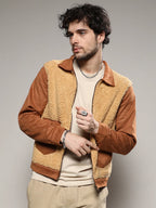 Campus Sutra Contrast Sherpa Jacket