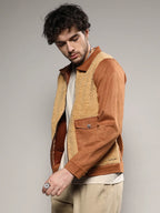 Campus Sutra Contrast Sherpa Jacket