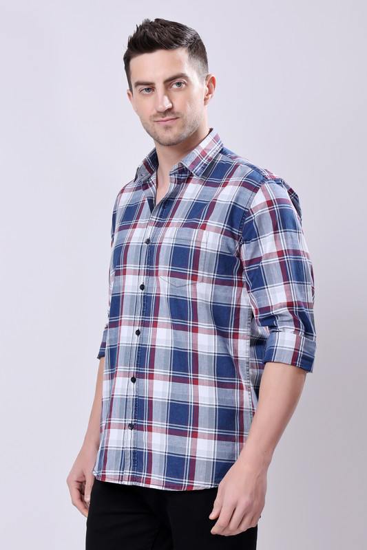 Stylox Regular Fit Full Sleeve Check Casual Shirt For Men's