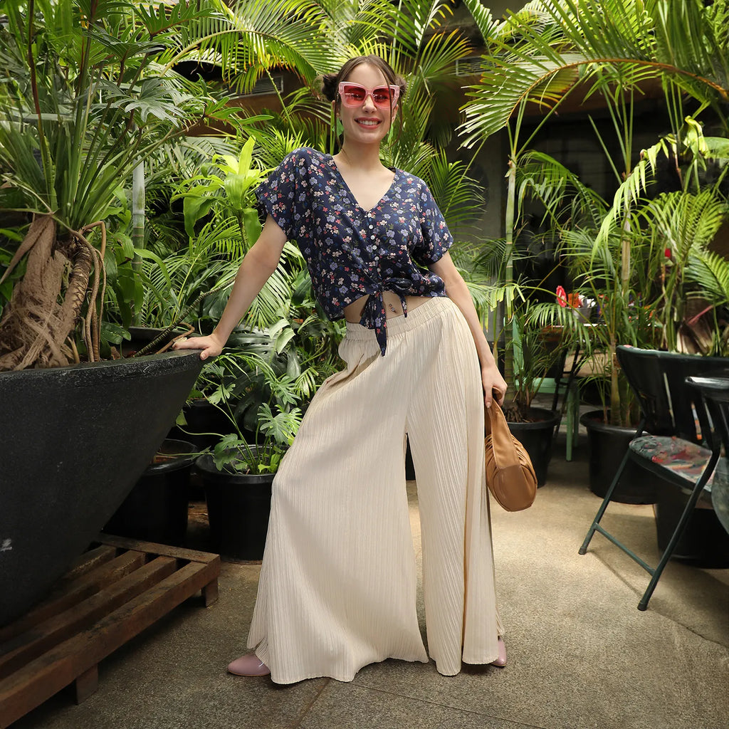 Button-Front Floral Top
