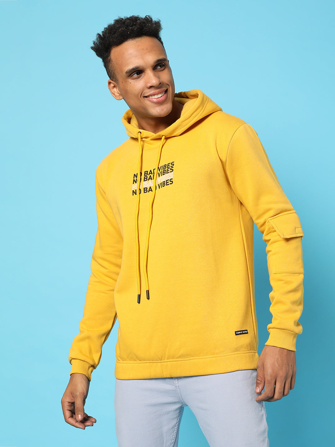 Campus Sutra No Bad Vibes Pullover Hoodie