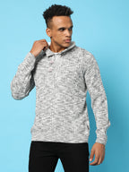 Campus Sutra Heathered Cable Knit Sweater