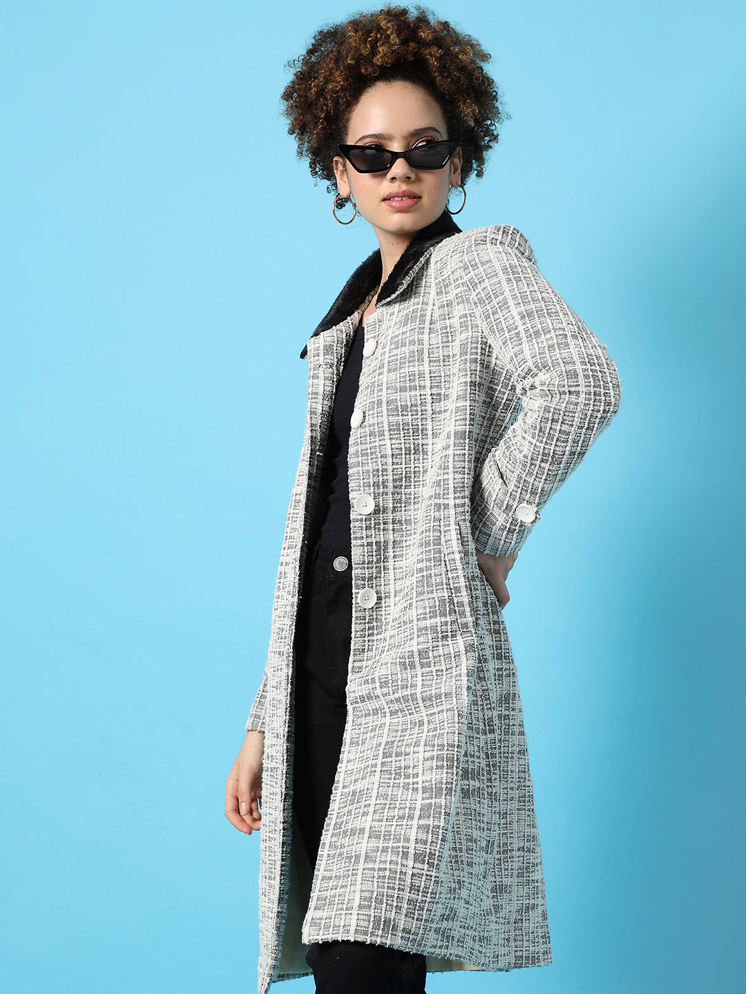 Long Coat With Faux Fur Collar