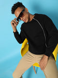 Campus Sutra Sweatshirt With Asymmetriclal Zip