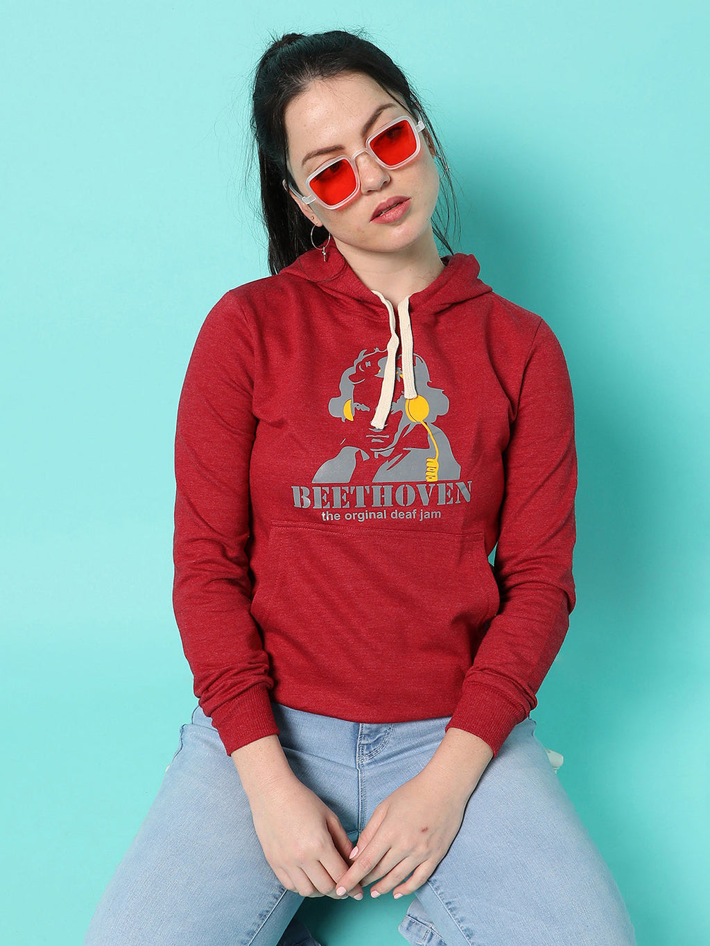 Solid Casual Hooded Sweatshirts
