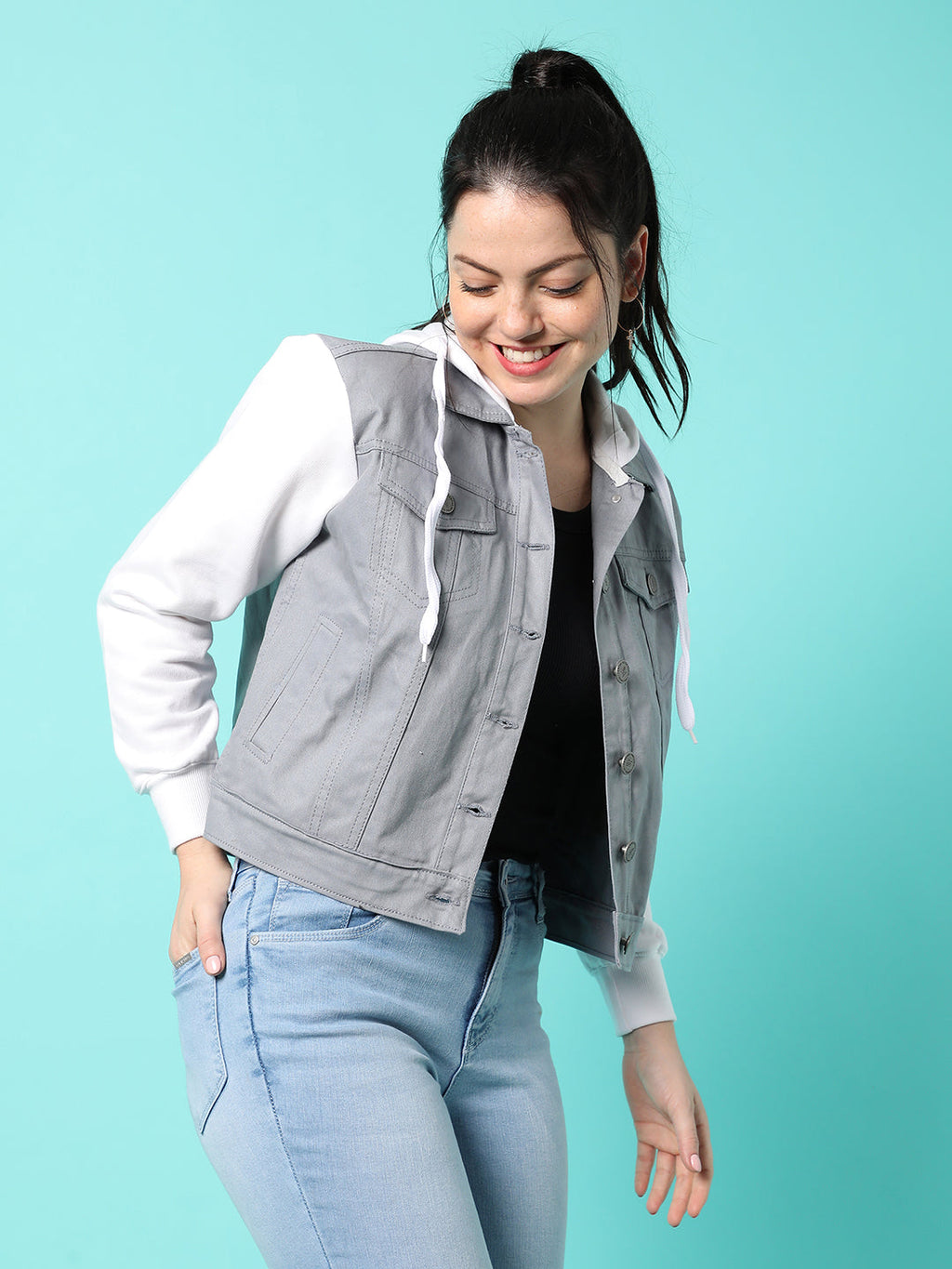 Colourblock Jacket With Flap Pockets