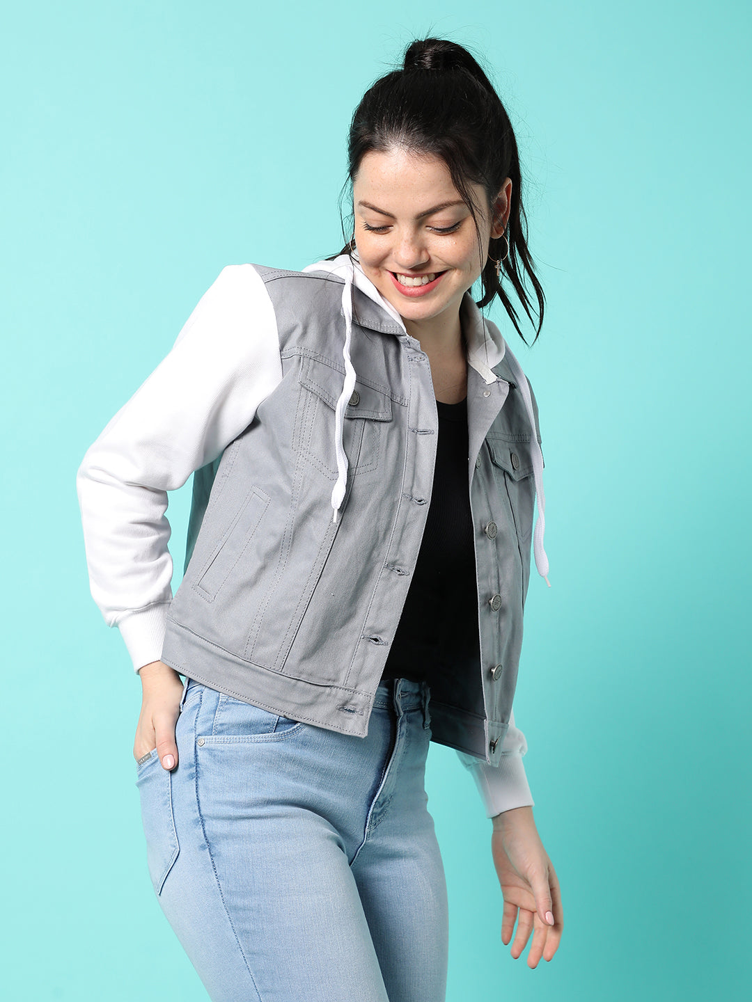Colourblock Jacket With Flap Pockets
