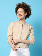 Zip-Front Cropped Jacket