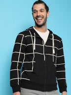 Campus Sutra Graph Checks Hoodie With Insert Pocket