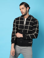 Campus Sutra Graph Checks Hoodie With Insert Pocket