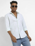 Campus Sutra Heathered Pinstriped Shirt