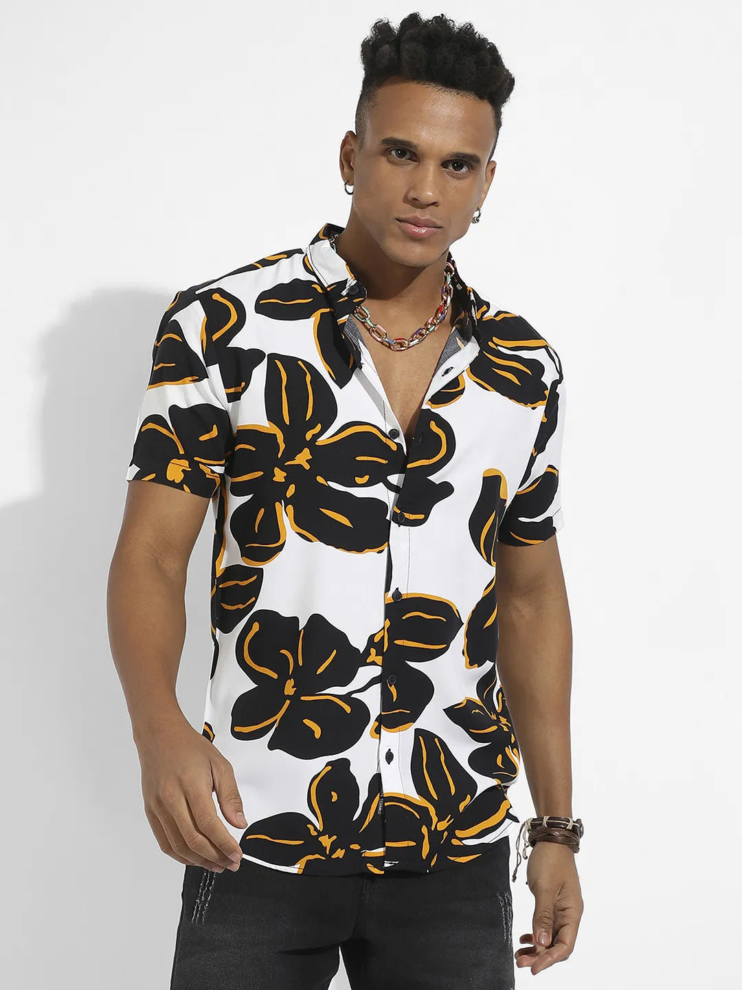 Campus Sutra Maxi Floral Print Shirt