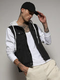 Campus Sutra Medium-Wash Denim Jacket With Sweatshirt Sleeve