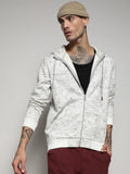 Campus Sutra Contrast Fluid Zip Front Hoodie