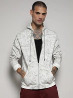 Campus Sutra Contrast Fluid Zip Front Hoodie