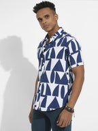 Campus Sutra Geometric Block Shirt