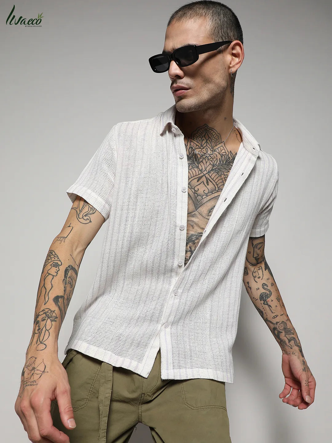 Campus Sutra Unbalanced Striped Woven Shirt