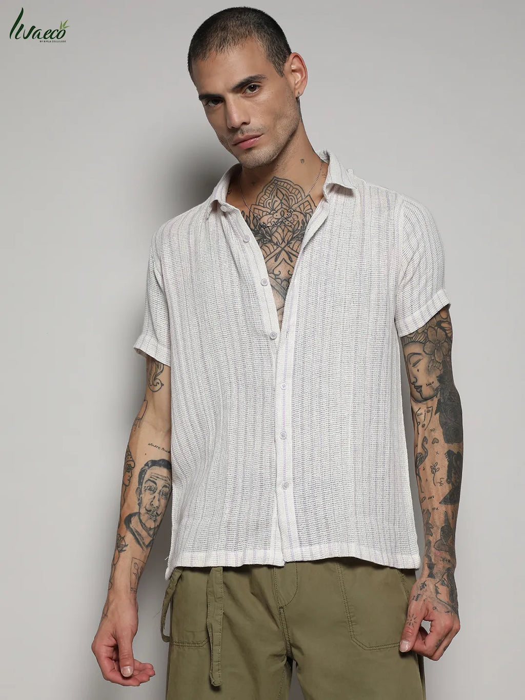 Campus Sutra Unbalanced Striped Woven Shirt