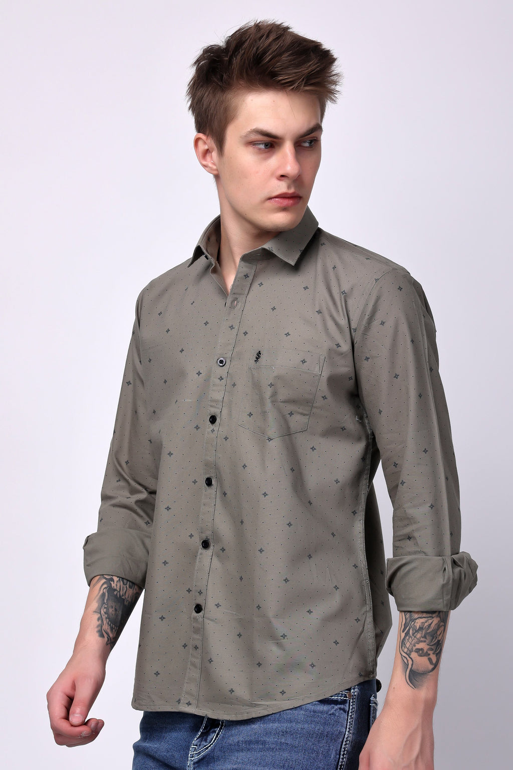 Stylox Men's Regular Fit Full Sleeve Printed Casual Shirt