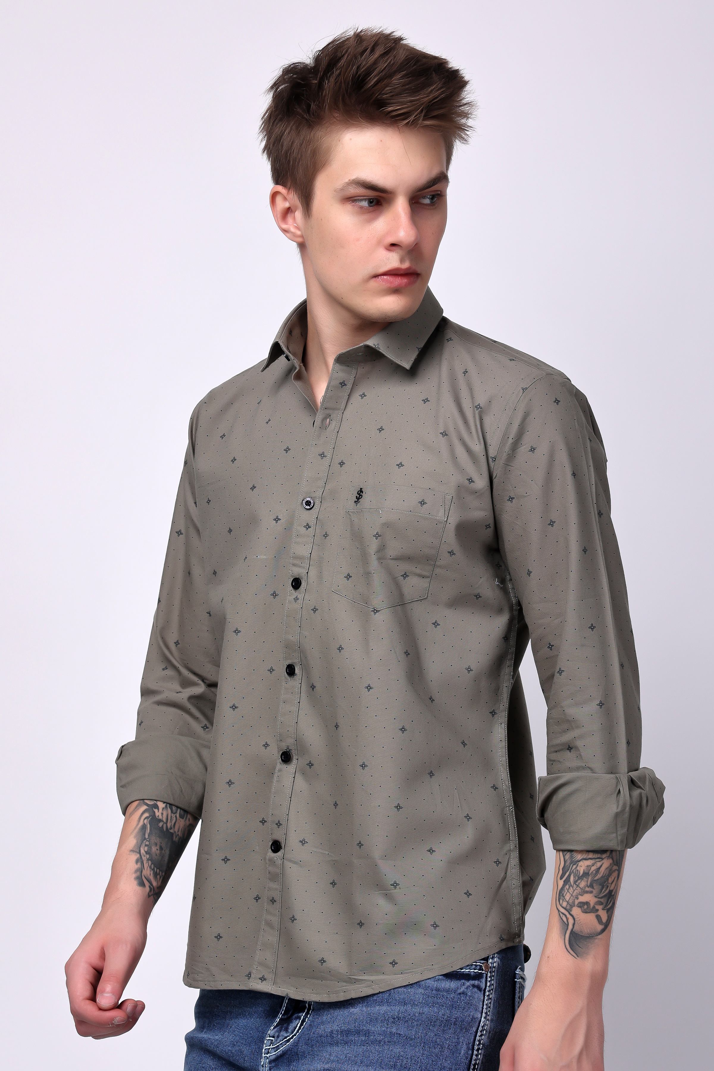 Stylox Men's Regular Fit Full Sleeve Printed Casual Shirt