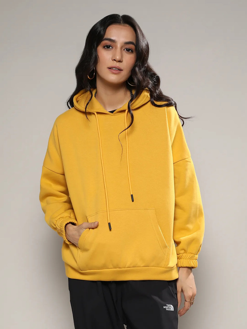 Oversized Basic Hoodie With Kangaroo Pocket