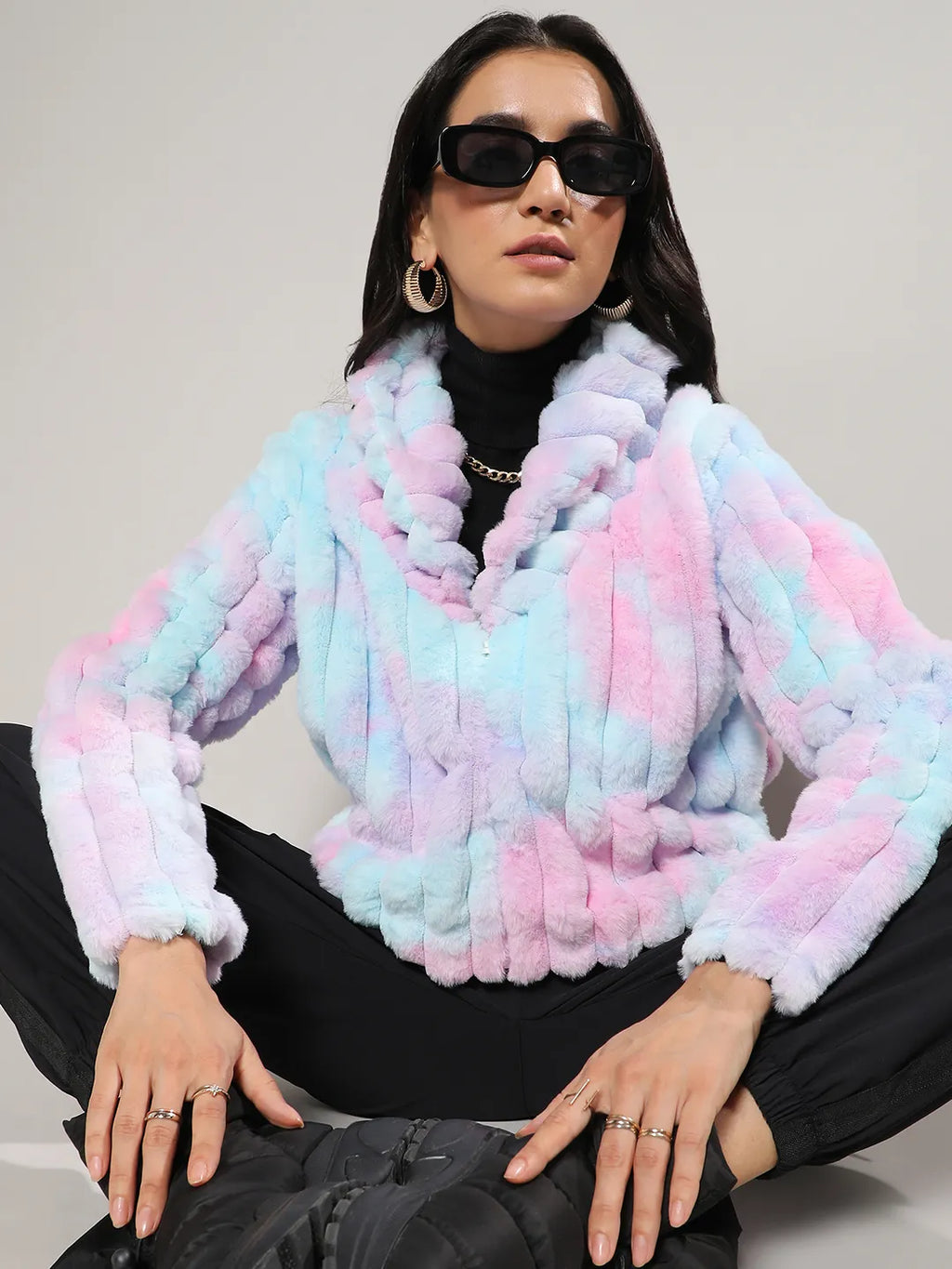Bubblegum Ripple Faux Fur Jacket