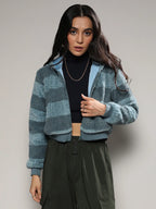 Fleece Horizontal Striped Jacket