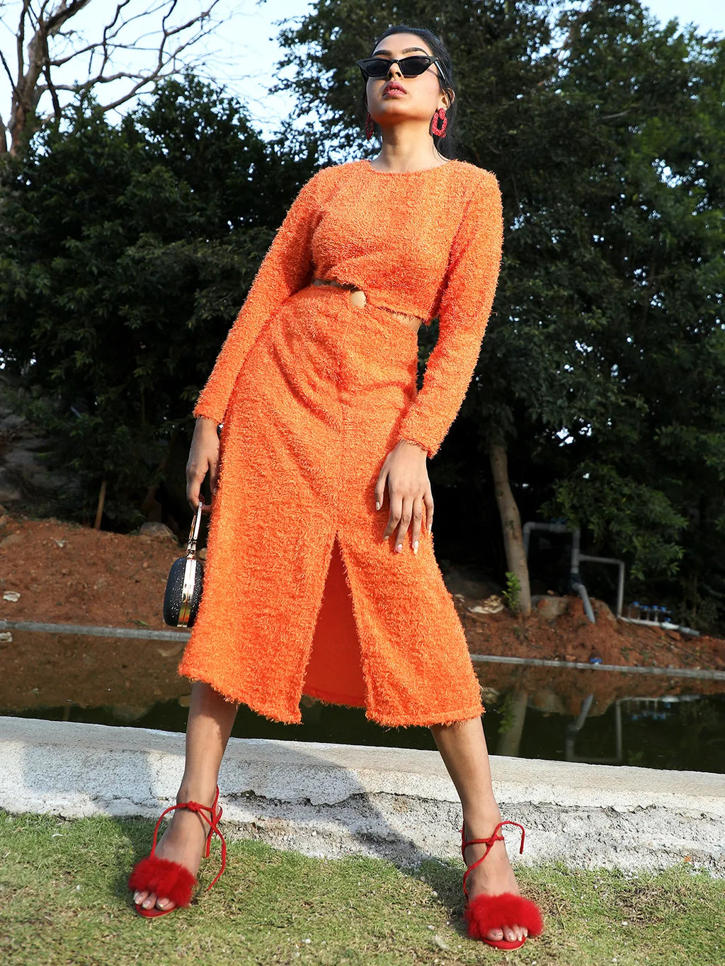 Sherpa Cut-Out Dress